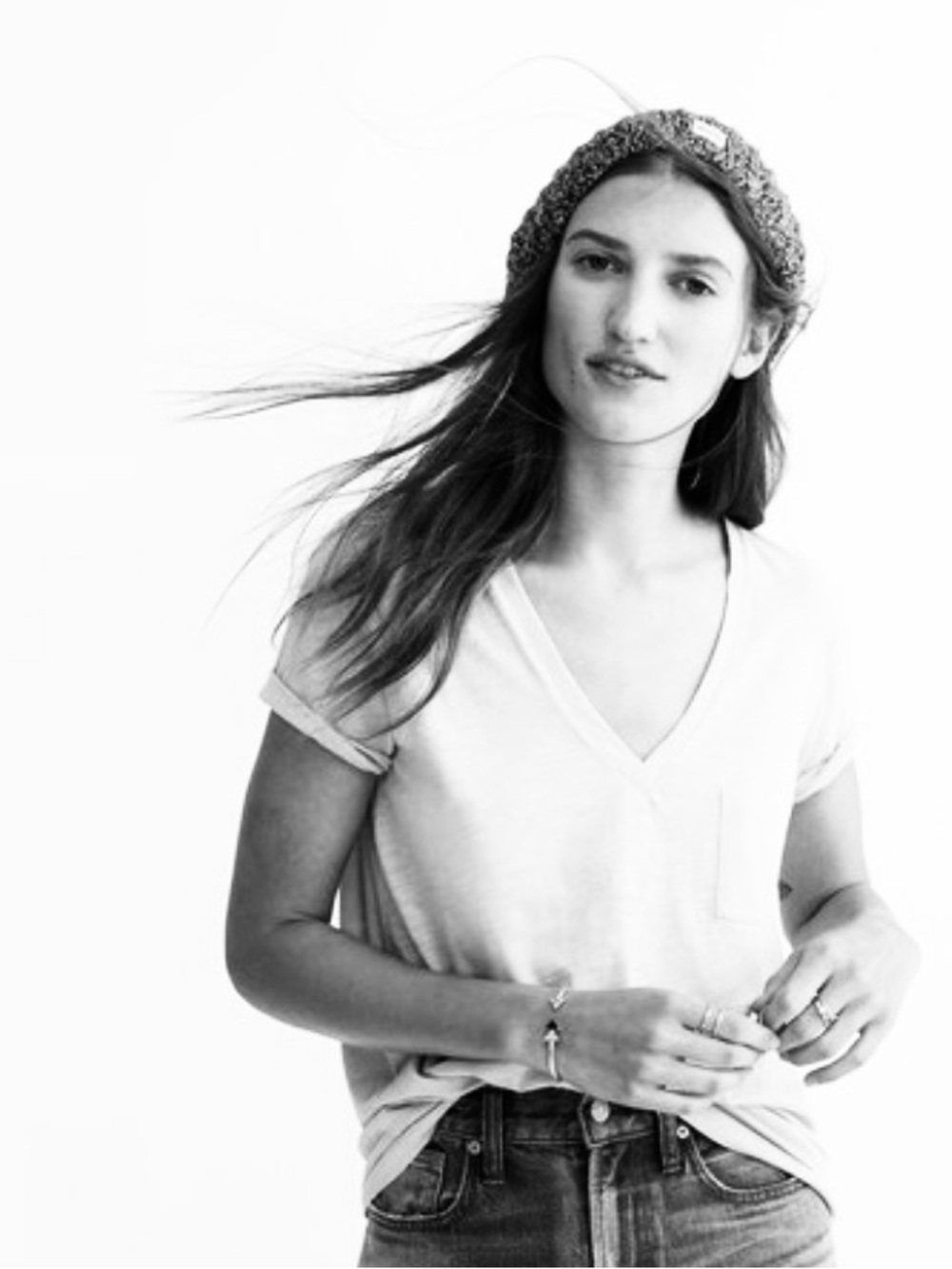 Madewell whisper cotton v neck pocket tee